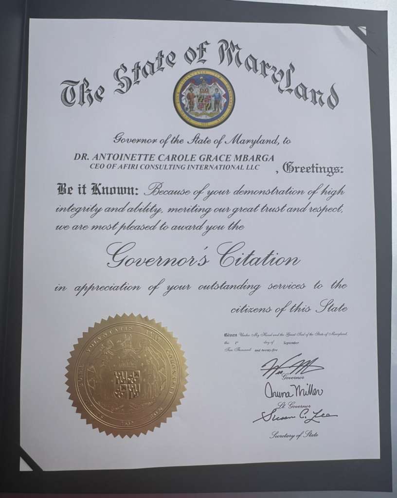 Maryland Governor’s Citation